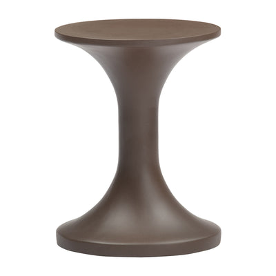 Mesa Auxiliar de Terraza para Áreas de Estar - ZUO ARKA - Café - Cubierta de Poli Cemento Símil Terrazo y Estructura de Poli Cemento
