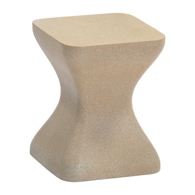 Mesa Auxiliar de Terraza para Roof Garden - ZUO MURA - Taupe - Cubierta de Poli Cemento Símil Terrazo y Estructura de Poli Cemento