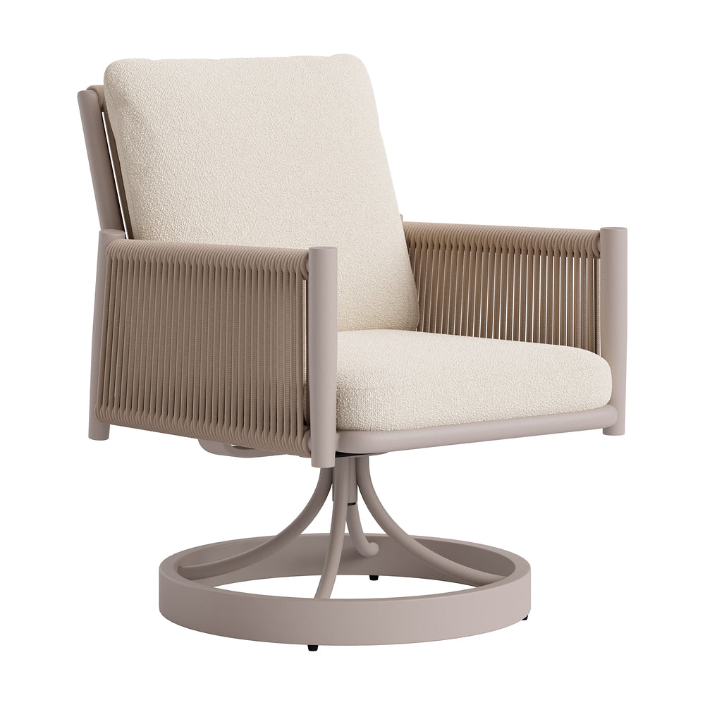 Silla para Hotel y Terraza - ZUO RIVAN - Beige - Asiento y Respaldo Tapizados con Tela para Exterior