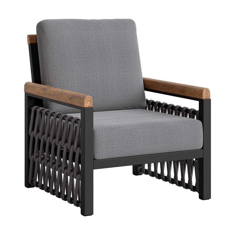 Sillón de Terraza para Spa - ZUO NARU - Gris - Asiento y Respaldo Tapizados con Tela para Exterior