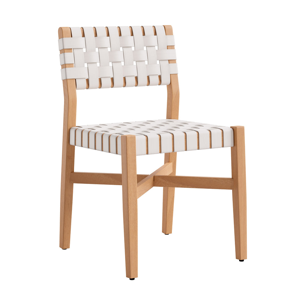 Silla para Terraza y Alberca - ZUO MIZUYA - Varios Colores - Asiento y Respaldo en Ratán Sintético Tejido - Blanco