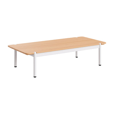 Mesa de Centro para Terraza y Roof Garden - ZUO LYCHEE - Natural - Cubierta de Acacia Maciza y Estructura de Aluminio con Recubrimiento en Polvo