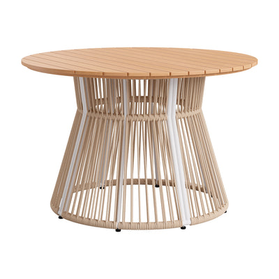 Mesa de Terraza para Cafetería - ZUO TOGE - Natural - Cubierta de Acacia Maciza y Estructura de Aluminio con Recubrimiento en Polvo