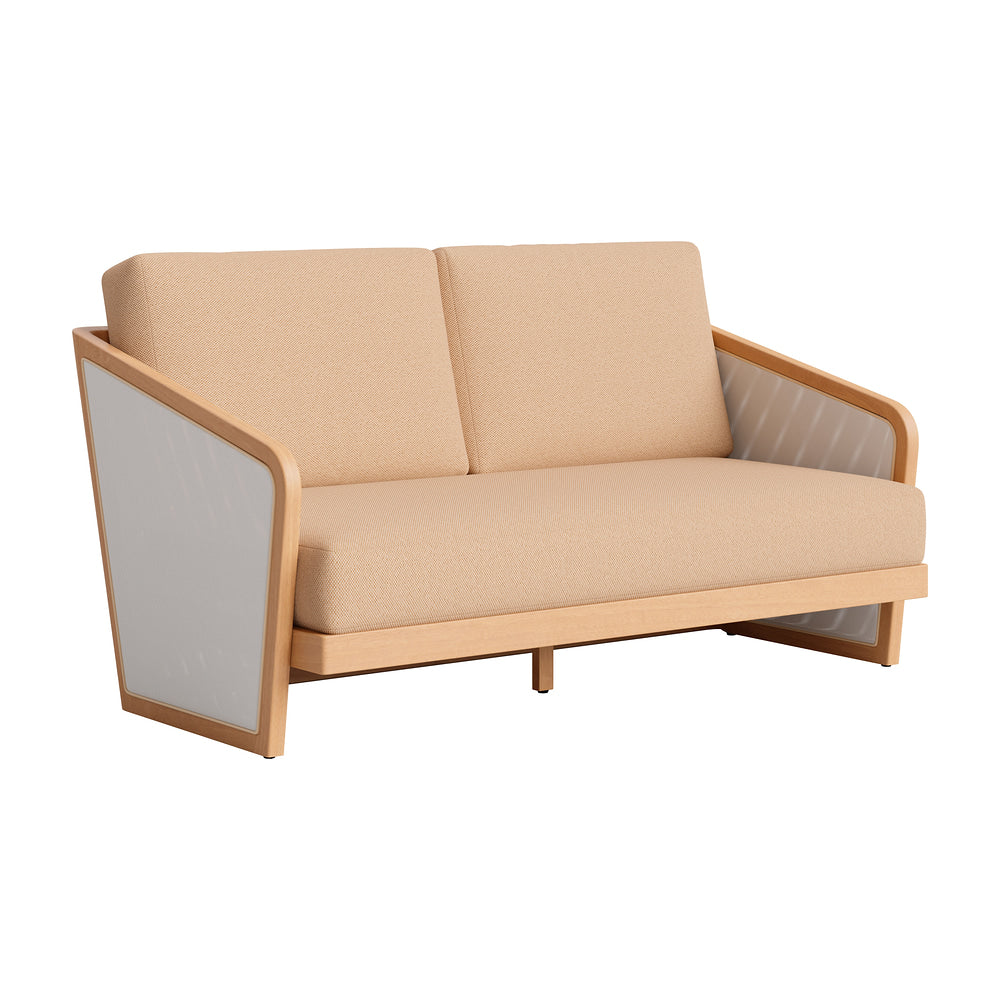 Sofá de Terraza para Hotel 2 Plazas - ZUO SAKINA - Café - Asiento y Respaldo Tapizados con Tela para Exterior