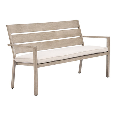 Banca para Hotel y Terraza 2 Plazas - ZUO REEFLINE - Gris - Asiento y Respaldo Tapizados con Tela para Exterior