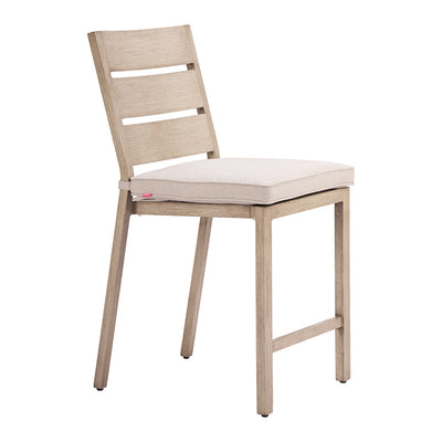 Banco Mostrador para Terraza y Roof Garden - ZUO REEFLINE - Gris - Asiento y Respaldo Tapizados con Tela para Exterior