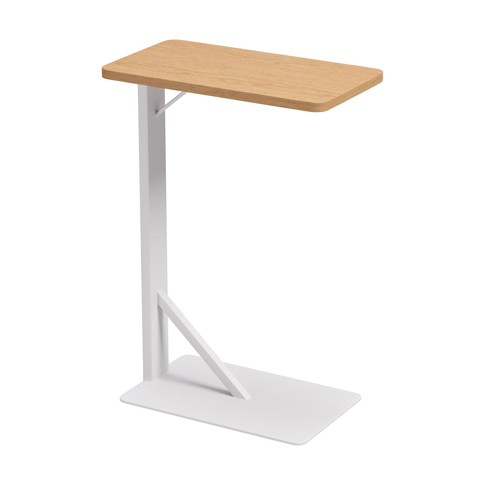 Mesa Auxiliar de Terraza para Club de Playa - ZUO PEBBLE - Blanco - Cubierta de Compuesto de Madera y Plástico y Estructura de Acero con Recubrimiento en Polvo