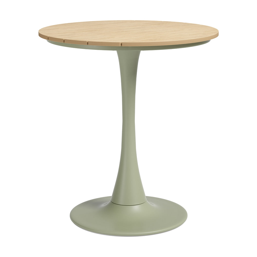 Mesa Bistró de Terraza para Spa - ZUO OSWEGO - Verde - Cubierta de Compuesto de Madera y Plástico y Estructura de Acero con Recubrimiento en Polvo