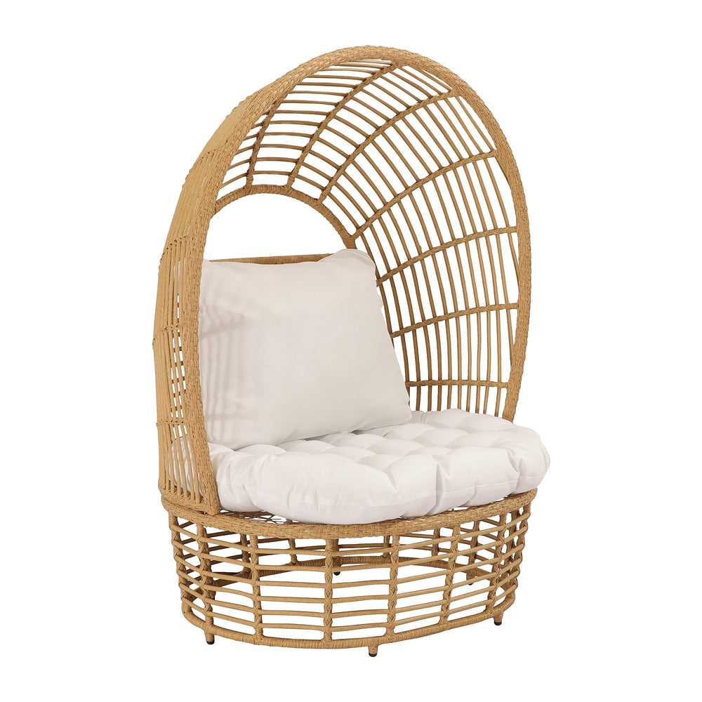 Sillón de Terraza para Áreas de Estar - ZUO LA JOLLA - Blanco - Asiento y Respaldo Tapizados con Tela para Exterior