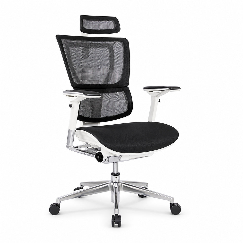 Silla de Oficina Ejecutiva Ejecutivo Respaldo Alto con Cabecera Ajustable - VERSA ALTUS STELLA PRO - Estructura Aluminio - Asiento y Respaldo en Malla con Soporte Lumbar