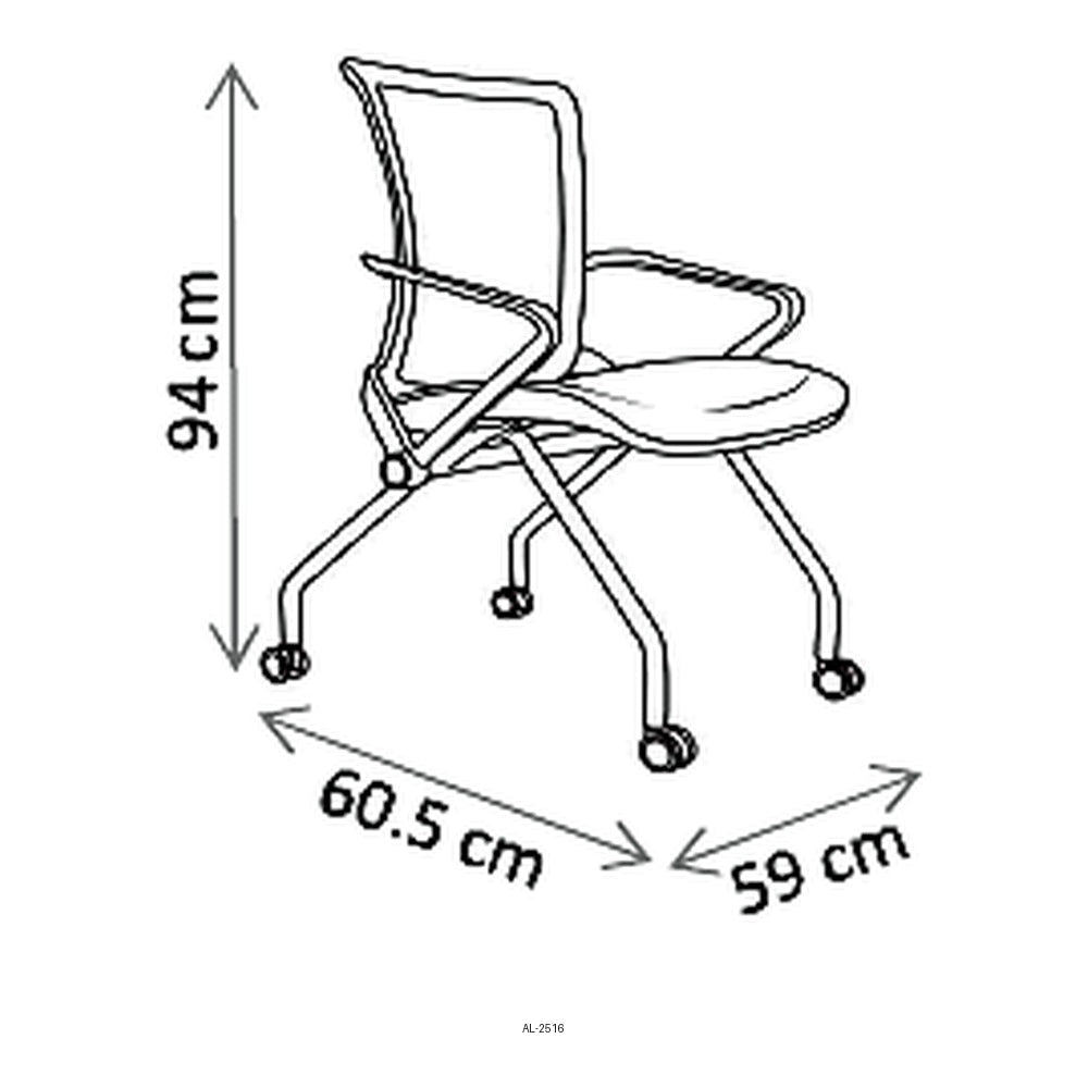 Silla de Oficina de Visita, dibujo tecnico con medidas en centimetros