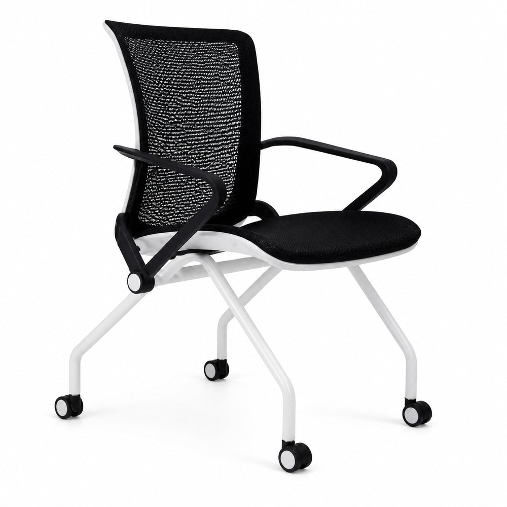 Silla de Oficina de Visita - VERSA ALTUS - Estructura Aluminio - Asiento Abatible y Respaldo Reclinable en Malla