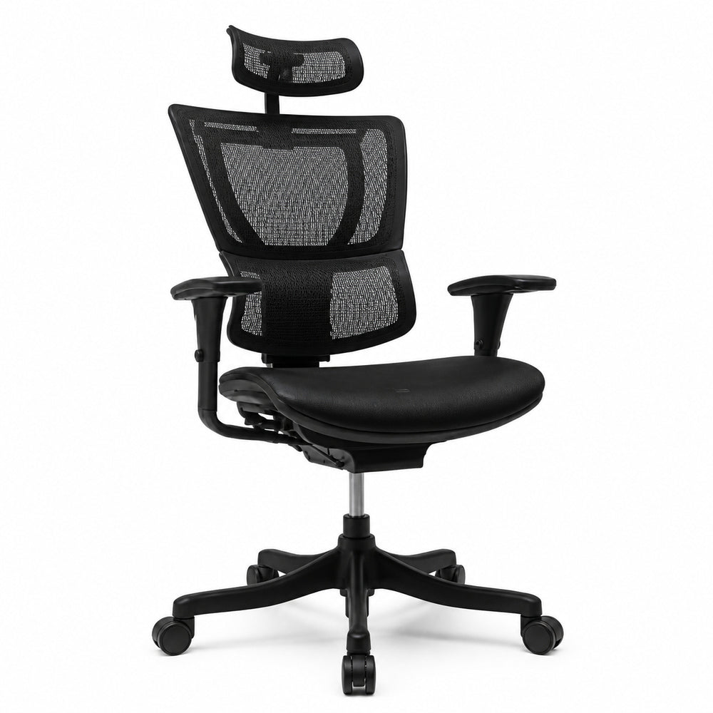Silla de Oficina Ejecutiva Ejecutivo Respaldo Alto con Cabecera Ajustable - VERSA ALTUS STELLA - Estructura Aluminio - Asiento y Respaldo en Malla con Soporte Lumbar