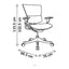 Sillón de Oficina Ejecutivo Respaldo Medio, dibujo tecnico con medidas en centimetros