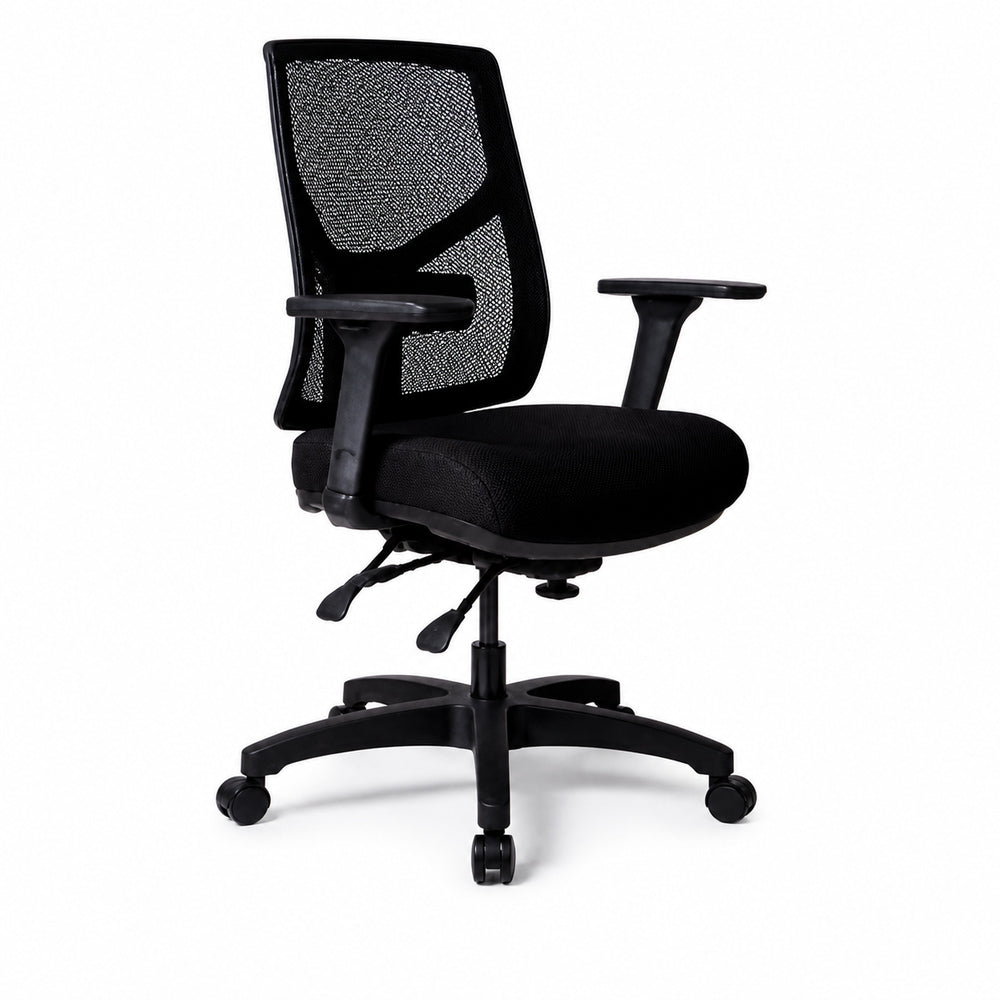 Silla de Oficina Ejecutiva Ejecutivo Respaldo Alto - VERSA ALTUS KOR - Estructura Aluminio - Asiento Tapizado en Tela