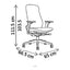 Sillón de Oficina Ejecutivo Respaldo Alto, dibujo tecnico con medidas en centimetros