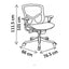 Sillón de Oficina Ejecutivo Respaldo Medio, dibujo tecnico con medidas en centimetros