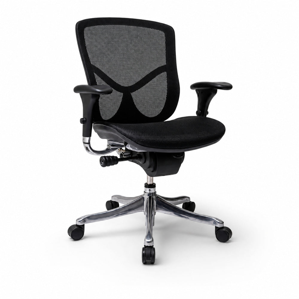 Silla de Oficina Ejecutiva Ejecutivo Respaldo Medio - VERSA ALTUS - Estructura Aluminio - Asiento y Respaldo en Malla con Soporte Lumbar