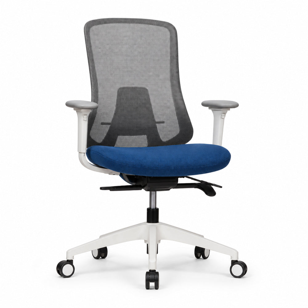 Silla de Oficina Ejecutiva - VERSA ALTUS ANIA - Estructura Aluminio - Asiento Tapizado en Tela y Respaldo en Malla