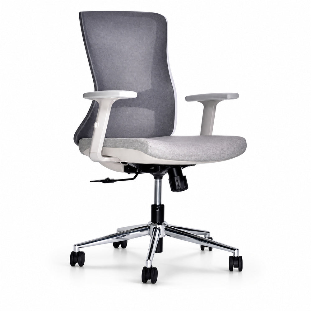 Silla de Oficina Ejecutiva Ejecutivo - VERSA ALTUS LUMINA - Estructura Aluminio - Asiento Tapizado y Respaldo con Soporte Lumbar Ajustable