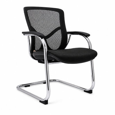 Silla de Oficina de Visita Respaldo Medio - VERSA ALTUS MIURA VISITANTE - Estructura Aluminio - Asiento y Respaldo en Malla con Soporte Lumbar