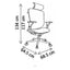 Sillón de Oficina Ejecutivo Respaldo Alto con Cabecera Ajustable, dibujo tecnico con medidas en centimetros