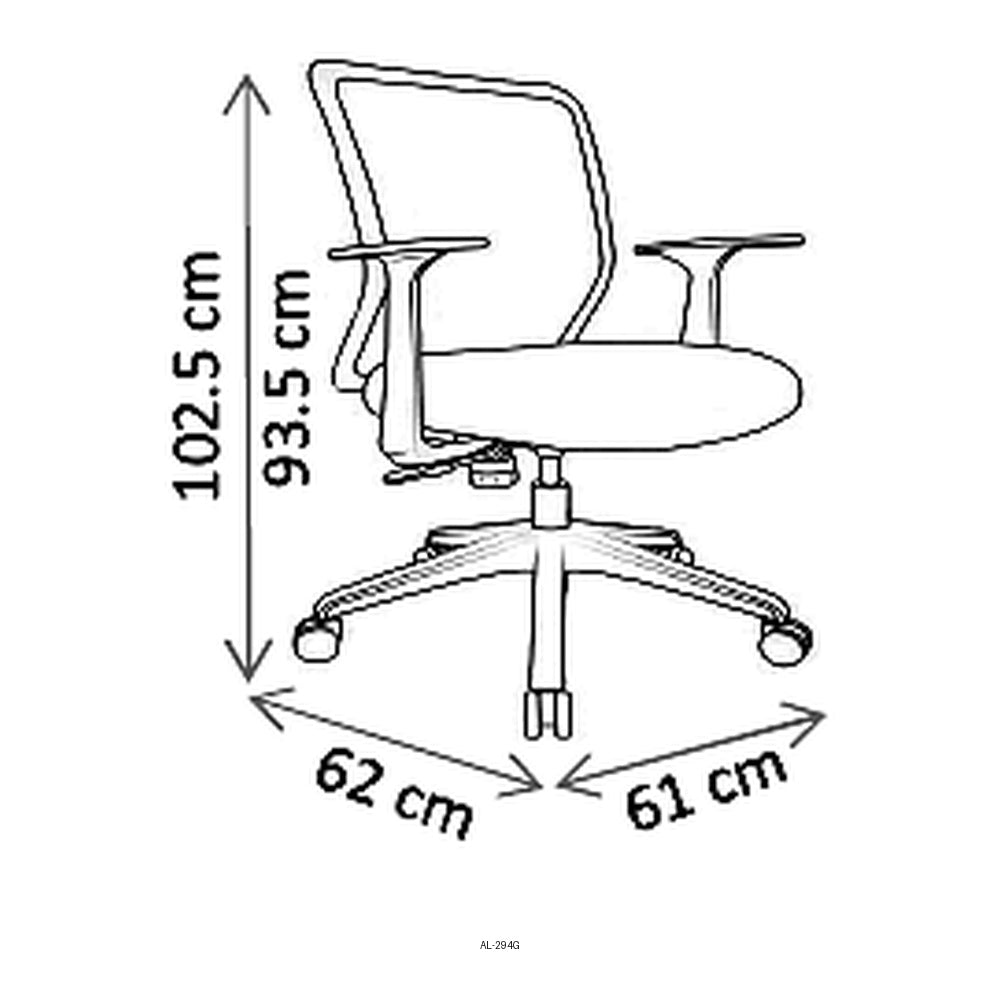 Silla de Oficina Ejecutiva, dibujo tecnico con medidas en centimetros