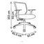 Silla de Oficina Ejecutiva, dibujo tecnico con medidas en centimetros