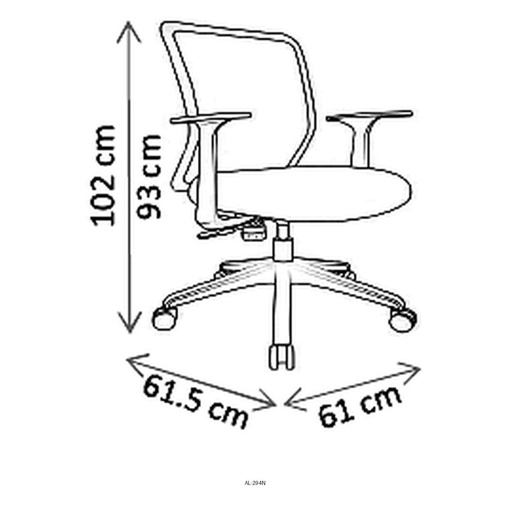 Silla de Oficina Ejecutiva, dibujo tecnico con medidas en centimetros