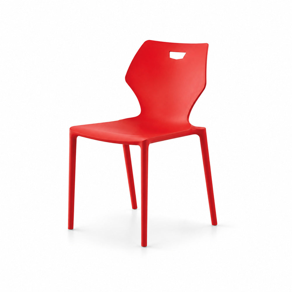 Silla de oficina operativa estibable Versa Style Filia AL-3010 en polipropileno con fibra de vidrio color rojo