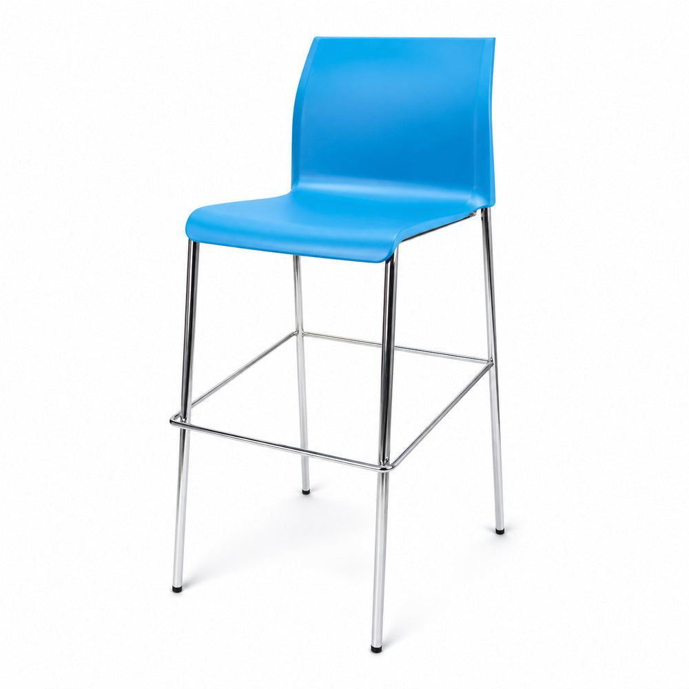 Banco comercial para cocina Versa Style Alen AL-3021A de cuatro patas cromadas altura 101 cm en polipropileno