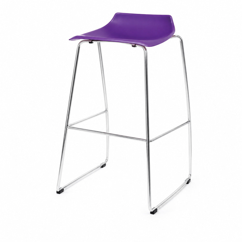 Banco comercial estibable Versa Style Bau AL-3025 con estructura trineo cold rolled y asiento en polipropileno morado