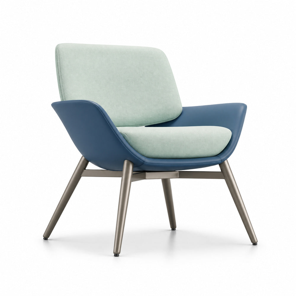 Sillón Ocasional Tapizado en Sintético Bonet COMFY de VERSA OFFSET, vista de tres cuartos sobre fondo blanco