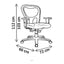 Sillón de Oficina Ejecutivo Respaldo Alto, dibujo tecnico con medidas en centimetros