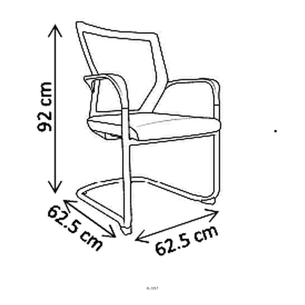 Sillón de Oficina de Visita, dibujo tecnico con medidas en centimetros