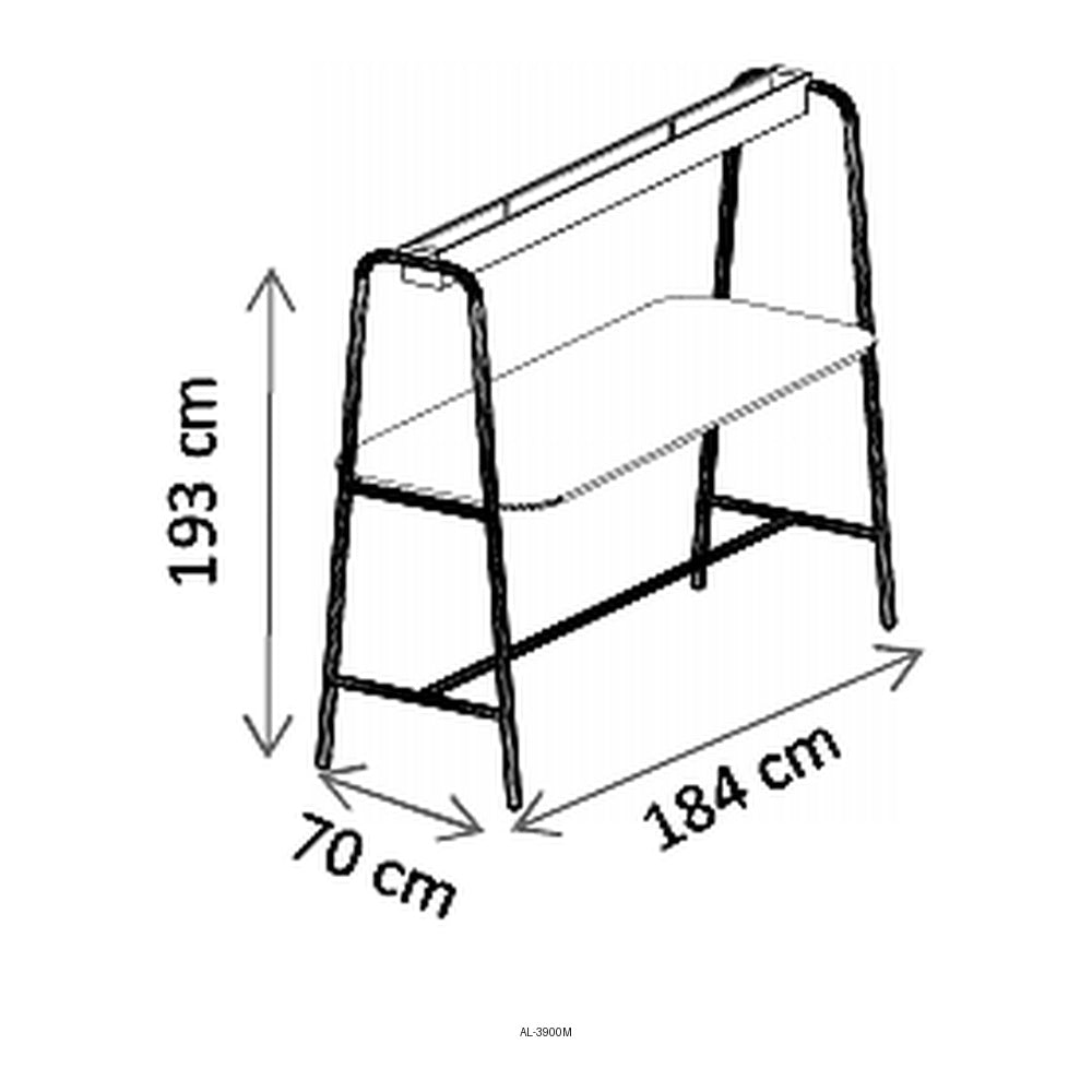 Mesa Periquera Alta para Oficina, dibujo tecnico con medidas en centimetros
