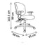 Sillón de Oficina Gerencial Uso Rudo, dibujo tecnico con medidas en centimetros