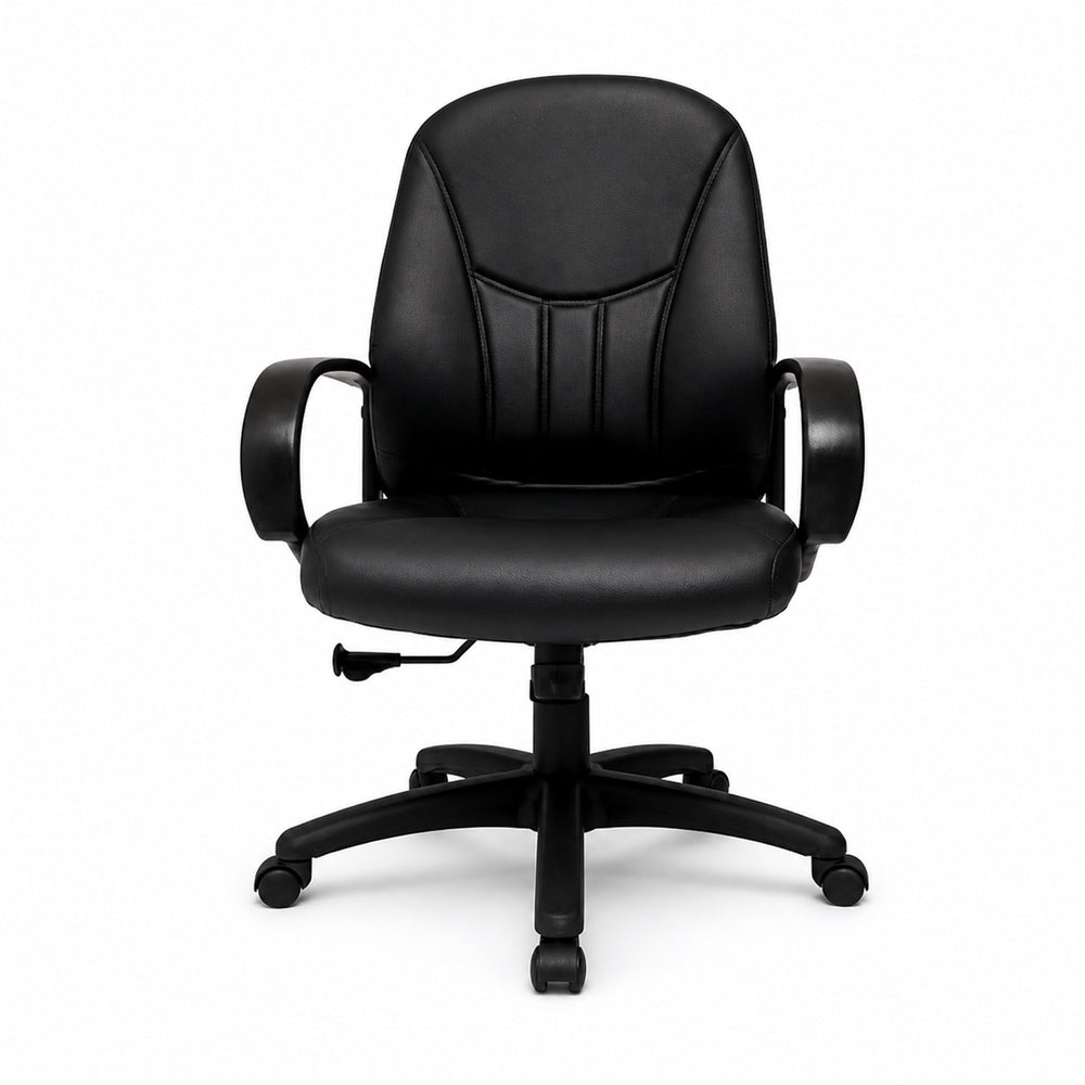 Silla de Oficina Ejecutiva Ejecutivo Respaldo Alto - VERSA ALTUS PORTO - Estructura Aluminio - Asiento y Respaldo Tapizados Pu Alto Grado Negro