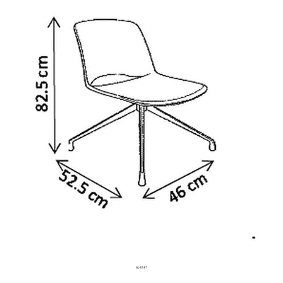 Silla de Oficina Operativa 4 Puntas con Pad en Asiento, dibujo tecnico con medidas en centimetros