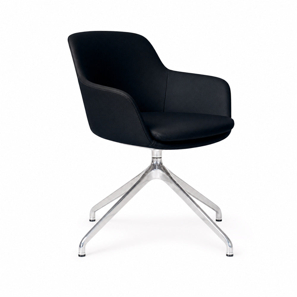 Silla de Oficina de Visita Respaldo Medio - VERSA ALTUS DEAN - Estructura Aluminio - Asiento Tapizado en Pu