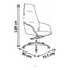 Sillón de Oficina Ejecutivo Respaldo Alto, dibujo tecnico con medidas en centimetros