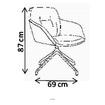Sillón de Oficina de Visita, dibujo tecnico con medidas en centimetros