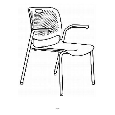 Silla de Oficina de Visita Asiento y Respaldo Multiperforado, dibujo tecnico con medidas en centimetros