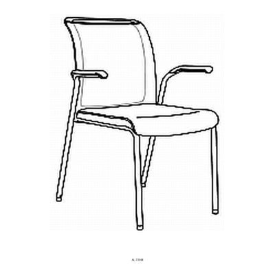 Silla de Oficina de Visita Móvil, dibujo tecnico con medidas en centimetros
