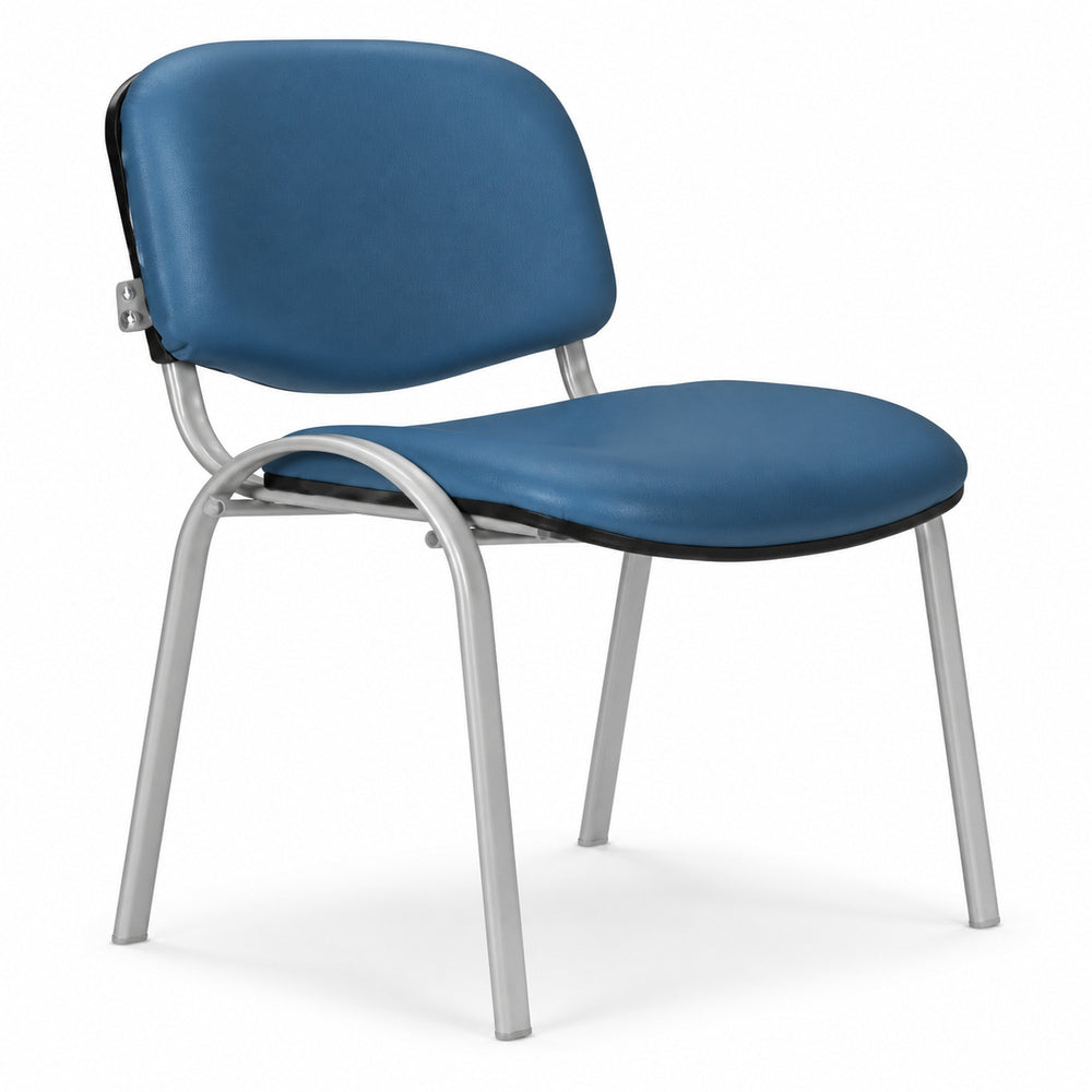Silla de Oficina de Visita Ergo Estibable con Cople, dibujo tecnico con medidas en centimetros