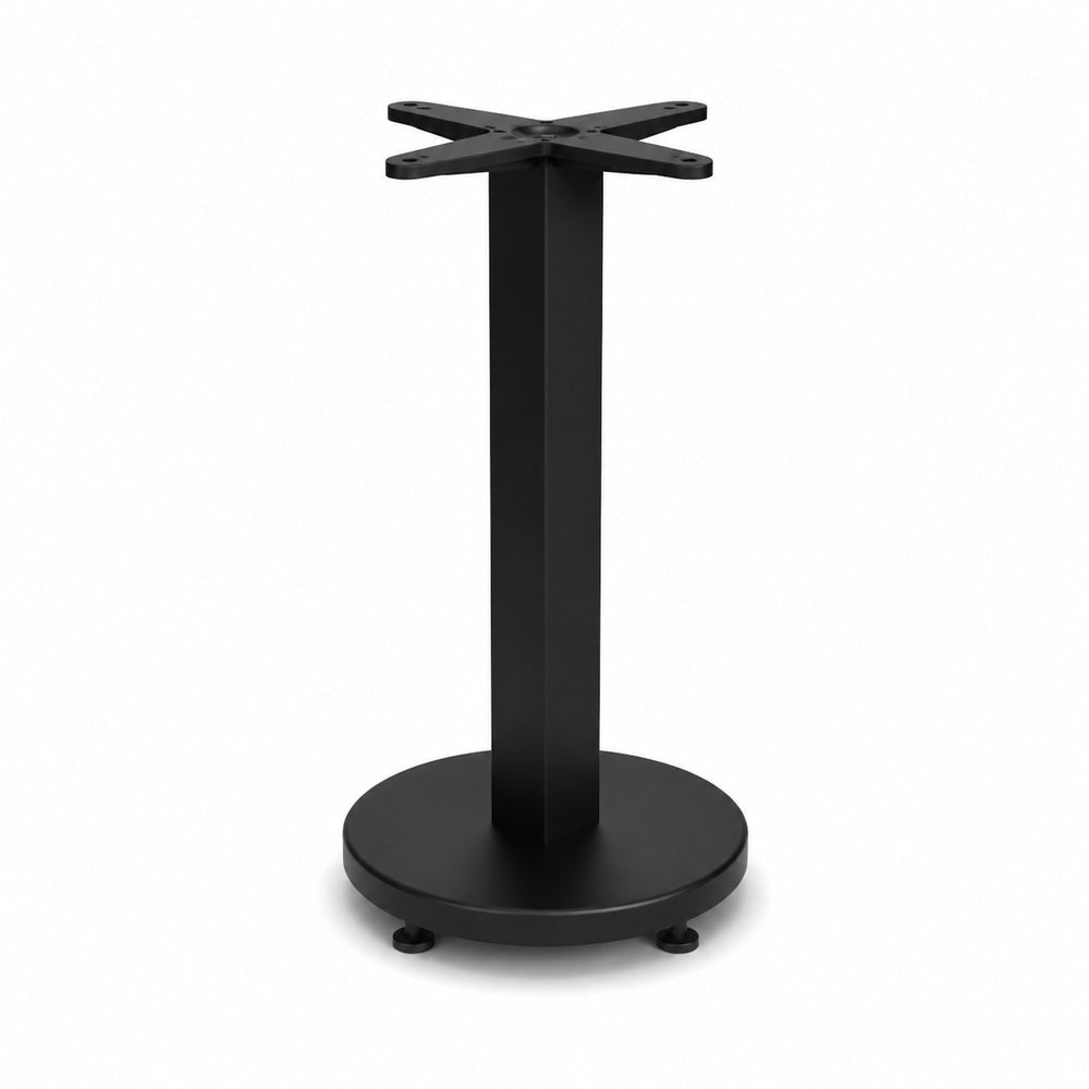 Base pedestal Versa Style Chianti AL-CI100 de plato de acero fundido negro con regatones niveladores