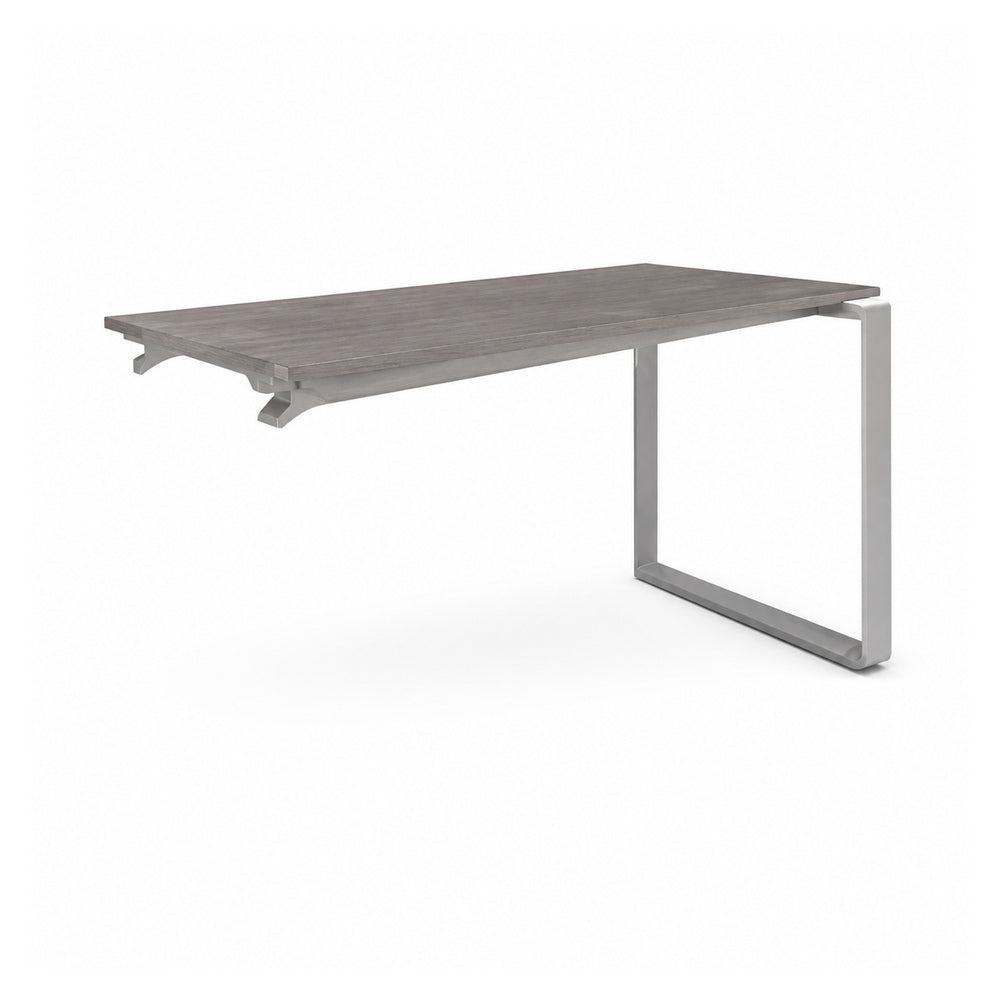 Escritorio de Oficina Configurable en Bateria - VERSA AXIO - Estructura Blanco/gris - 160×60×75 - Posicion Final