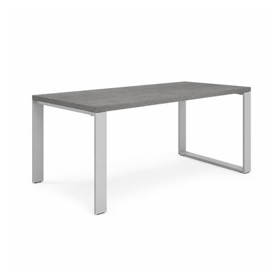 Escritorio de Oficina Configurable en Bateria Fondo 75cm - VERSA AXIO - Estructura Blanco/gris - 160×75×75 - 2 Patas Sobre Credenza