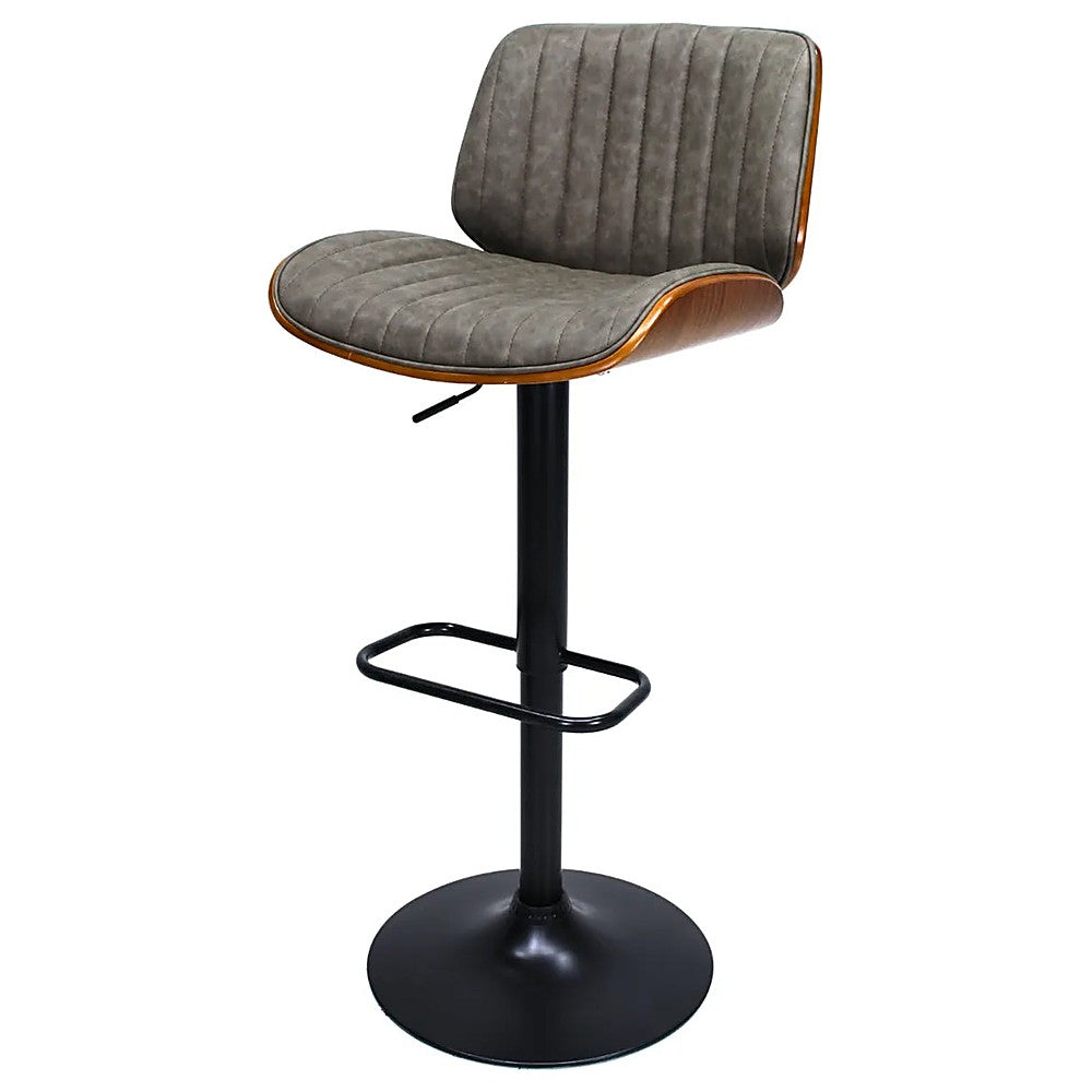 Banco Alto para Barra y Bar - NOGAL BEAT URUGUAY BANC2424342 - Gris - Asiento y Respaldo Tapizados Estructura en Madera