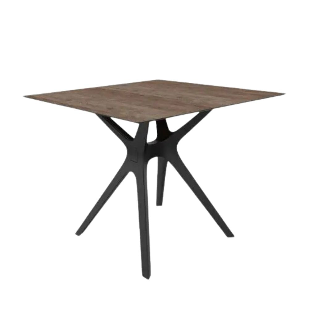 BASE Y CUBIERTA RESOL VELA S 90 X 90 HPL | Pie de Mesa con Cubierta HPL para Restaurante | 72.5 cm | Fibra de Vidrio con PP | Protección UV | Interior + Exterior